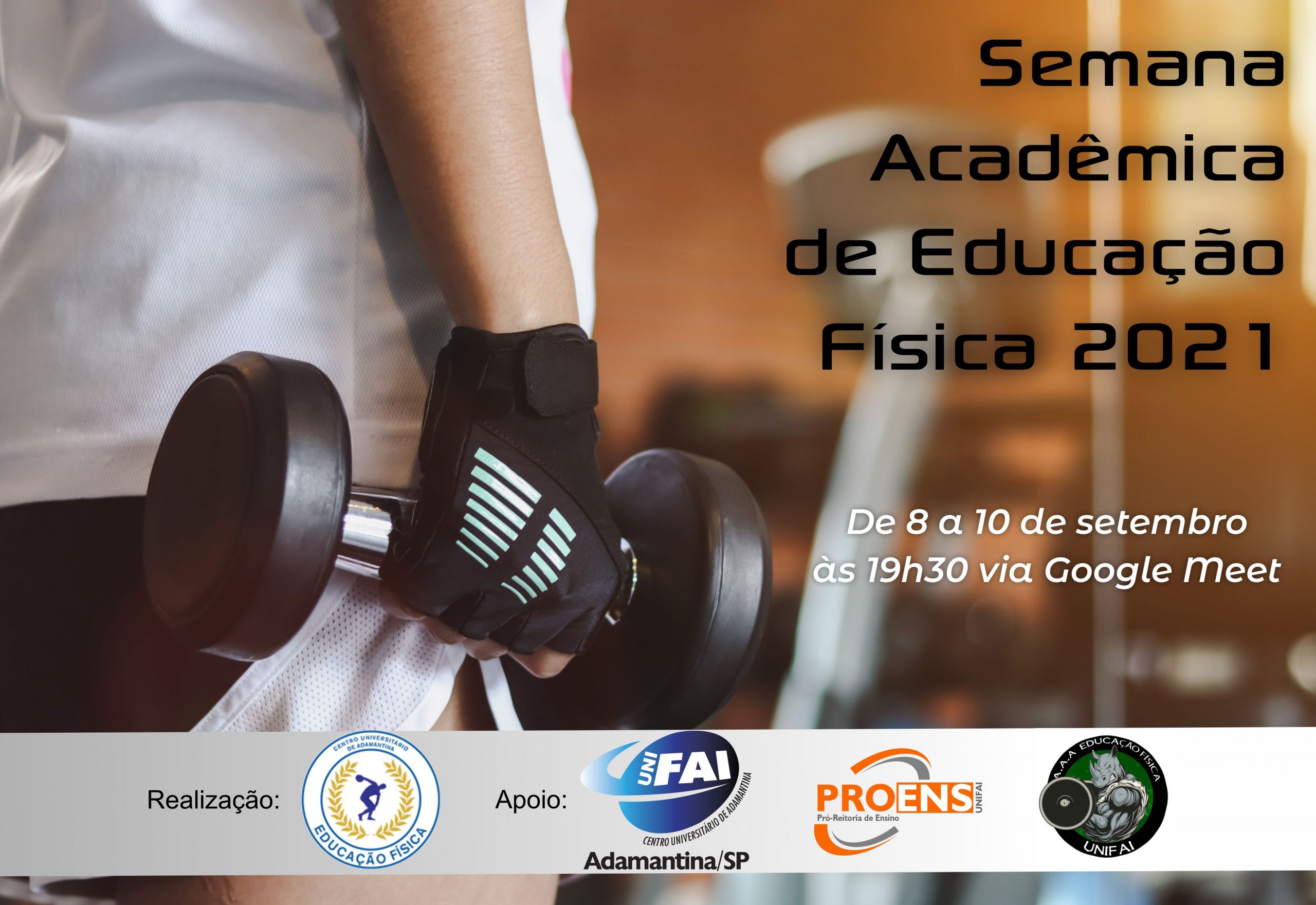 Semana Acadêmica de Educação Física traz quatro  palestras virtuais entre os dias 8 e 10 de setembro