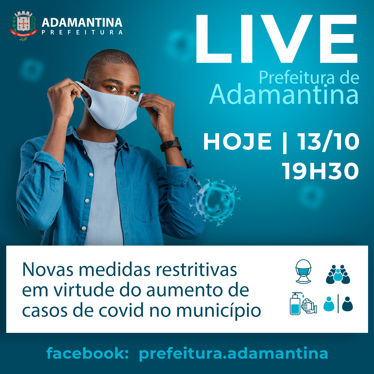 Prefeitura decretará hoje novas medidas restritivas em Adamantina devido ao aumento dos casos de Covid-19