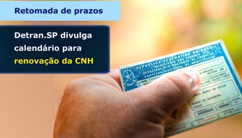 DETRAN.SP DIVULGA CALENDÁRIO PARA RENOVAÇÃO DA CNH