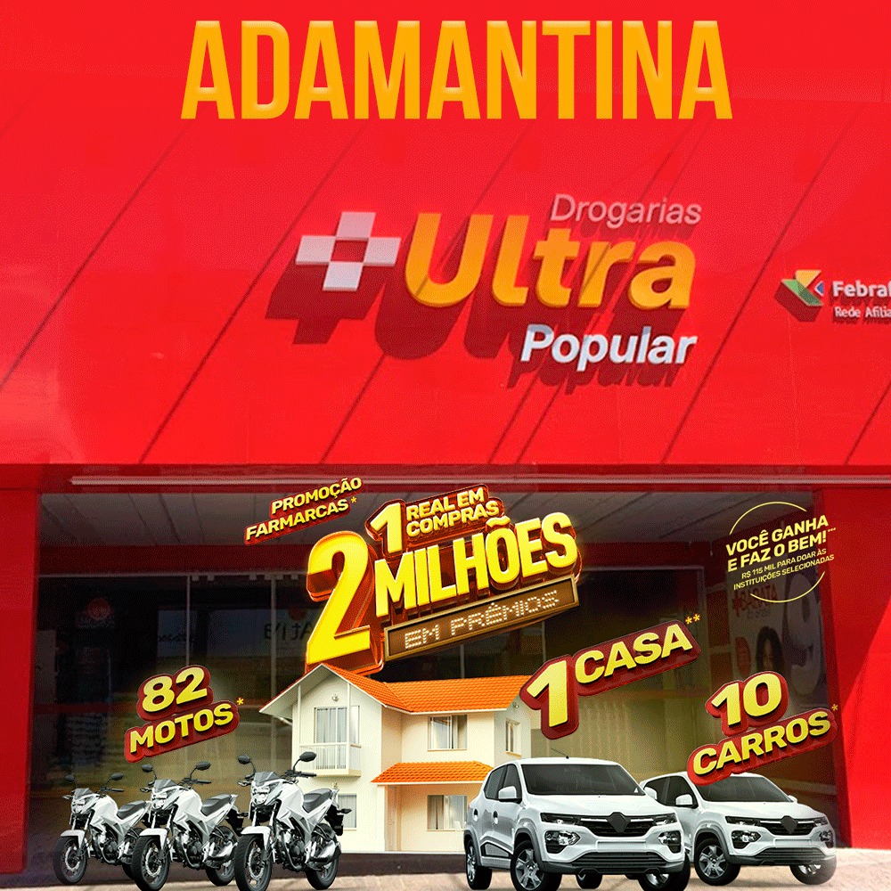 A Drogaria Ultra Popular de Adamantina tem a promoção Farmarcas