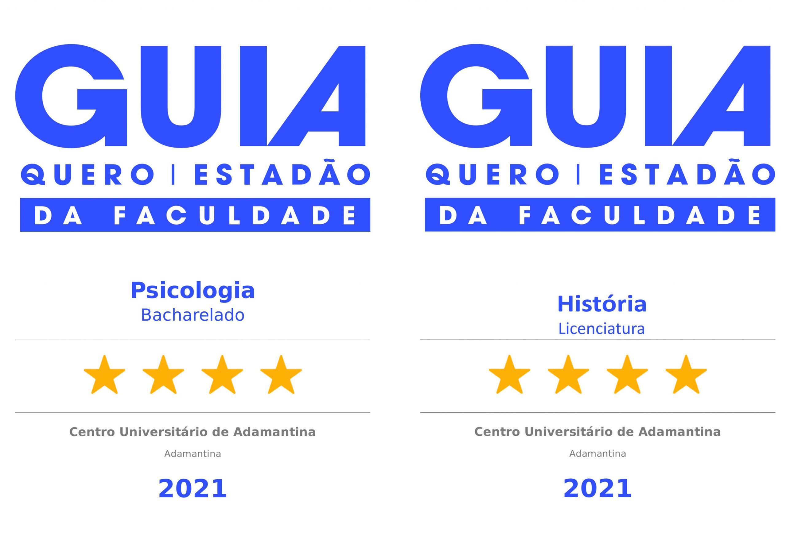 História e Psicologia da UniFAI recebem  quatro estrelas no Guia da Faculdade 2021