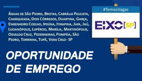 EIXO-SP está com vagas de emprego disponíveis na região