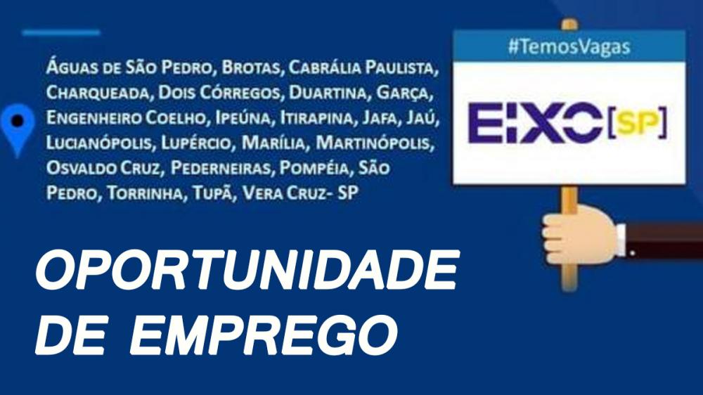 EIXO-SP está com vagas de emprego disponíveis na região