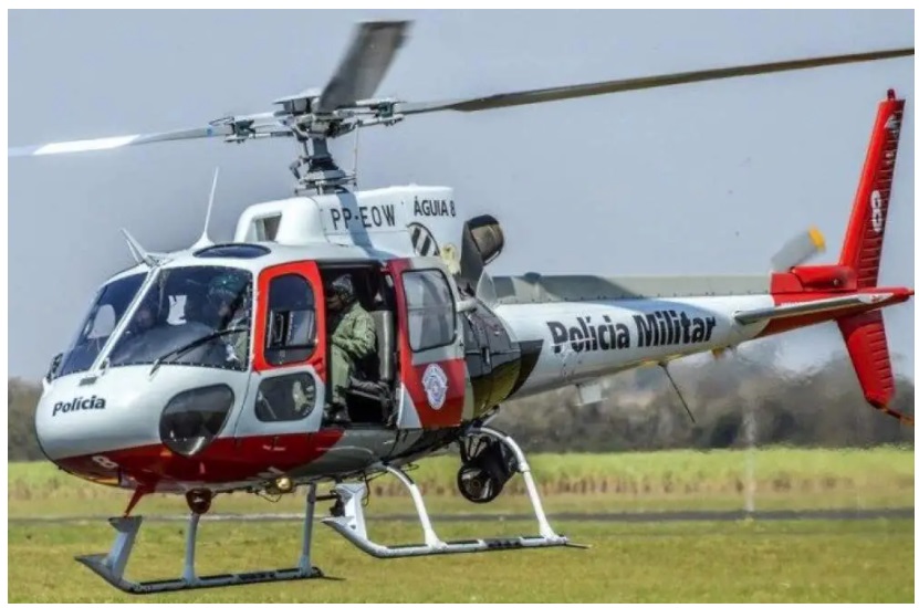 Helicóptero Águia da Policia Militar faz sobrevoou de patrulhamento em Adamantina