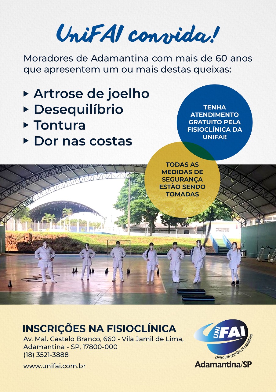 Fisioclínica da UniFAI abre inscrições  para pacientes acima de 60 anos