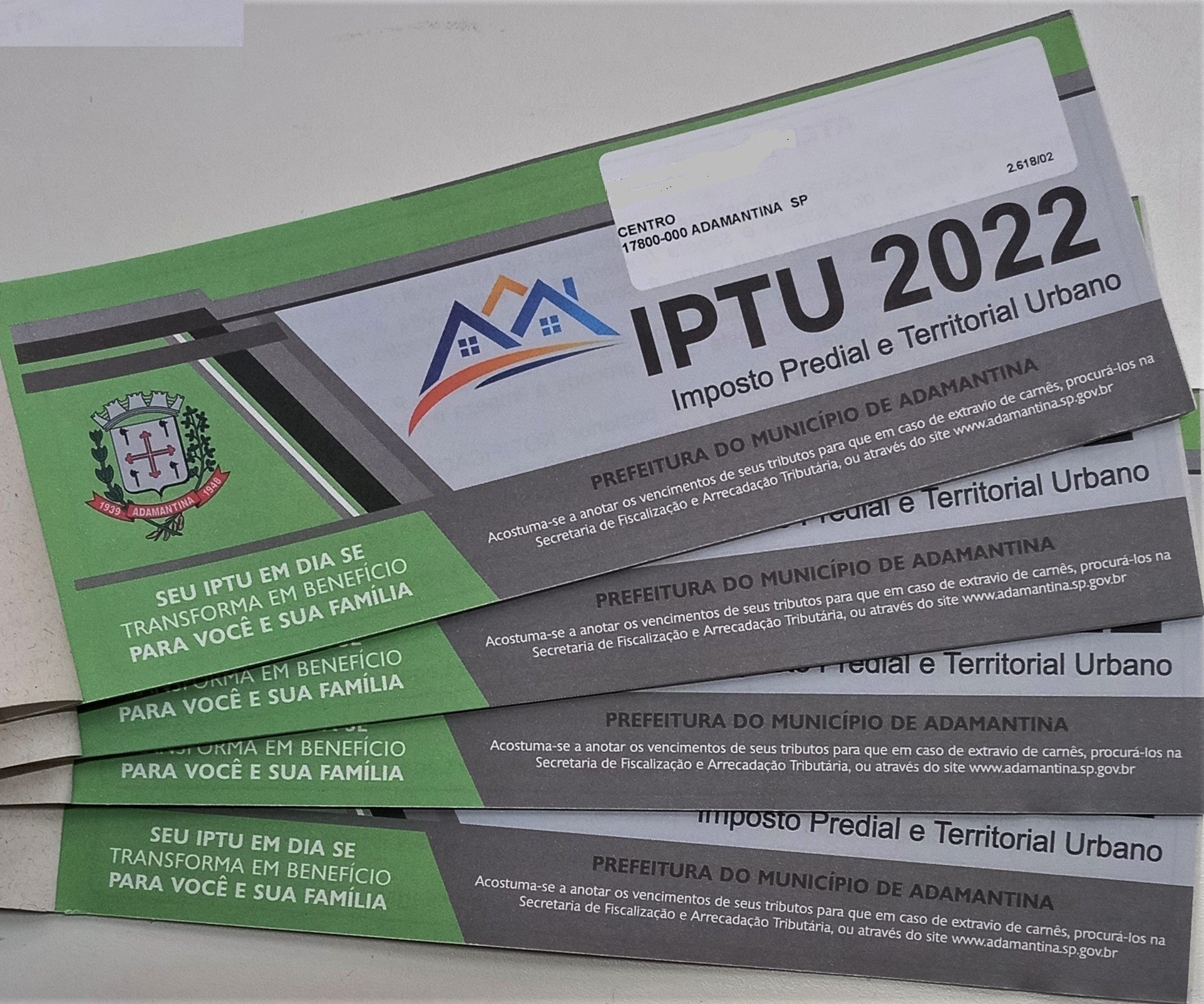Prefeitura de Adamantina inicia distribuição dos carnês para pagamento do IPTU