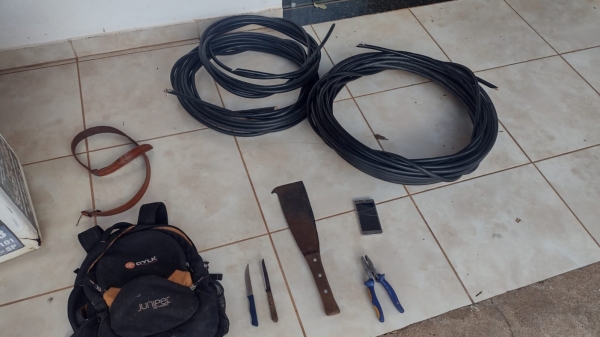Polícia Militar de Adamantina prende homem que furtava cabos elétricos em postes da zona rural