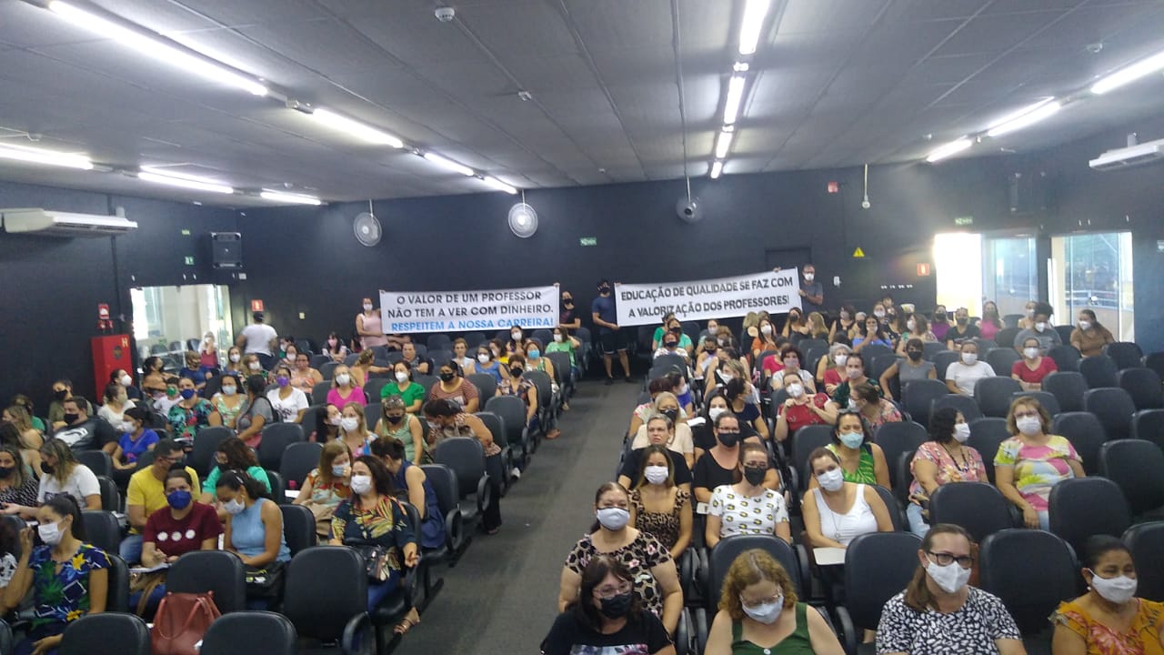 Protesto realizado pelos professores municipais