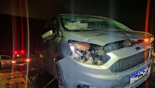 Motorista embriagada capota veículo na Rodovia Assis Chateaubriand