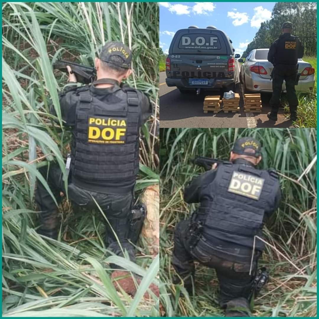 DOF apreendeu drogas no veículo que capotou e homem de Dracena  no Mato Grosso do Sul