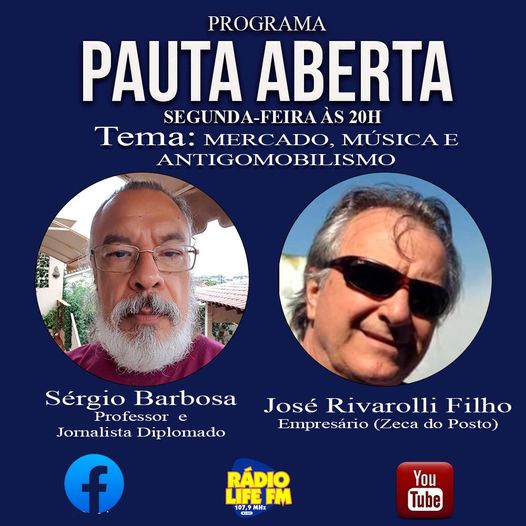 PAUTA ABERTA EM TEMPO DE MERCADO, MÚSICA E ANTIGOMOBILISMO