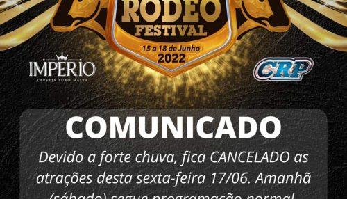 Rodeio de Adamantina, é cancelado nesta sexta-feira devido a chuva