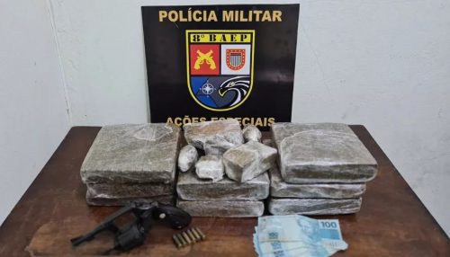 Tabletes de crack e de maconha, além de revólver municiado são apreendidos pelo 8º Baep no Oeste Paulista