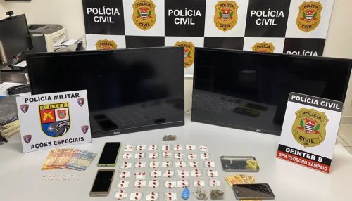 Polícia Civil realiza três prisões em flagrante por tráfico de drogas e receptação de produtos furtados, em Teodoro Sampaio