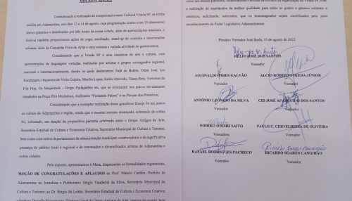 Cultura recebe Moção pela realização da Virada Cultural