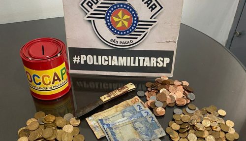 Ladrão furta cofrinho com mais de 360 moedas doadas a grupo voluntário de apoio no combate ao câncer e acaba preso