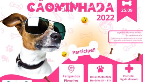 Neste domingo, 25, tem “Cãominhada”  no Parque dos Pioneiros