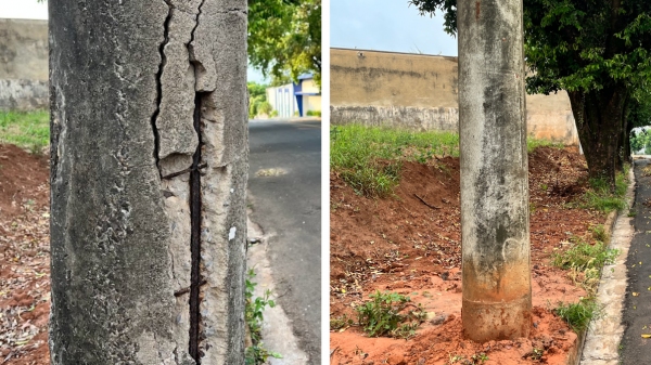 Após reportagem, Energisa substitui poste com estrutura comprometida no Parque Iguaçu