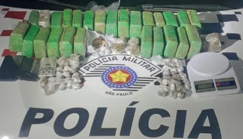 Homem é preso e dois adolescentes apreendidos por tráfico de drogas, em Dracena