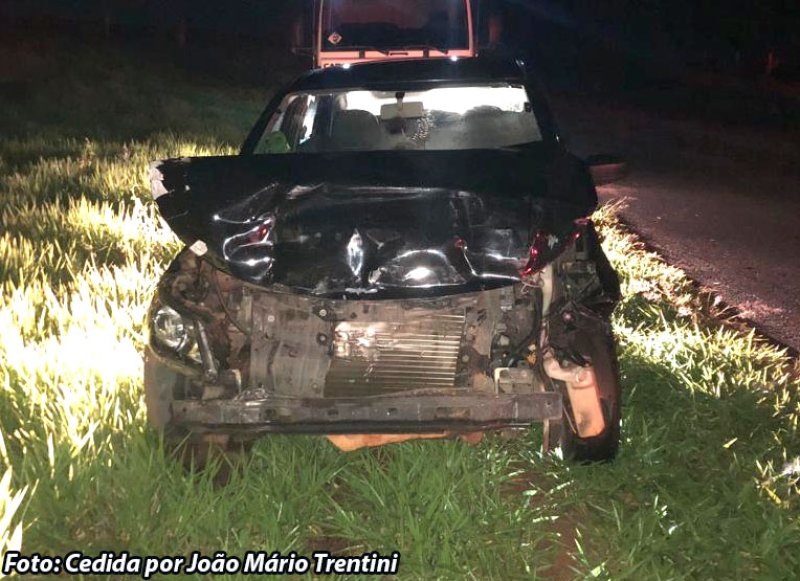 Acidente é registrado na vicinal Bastos e Iacri, durante forte chuva que caiu no sábado