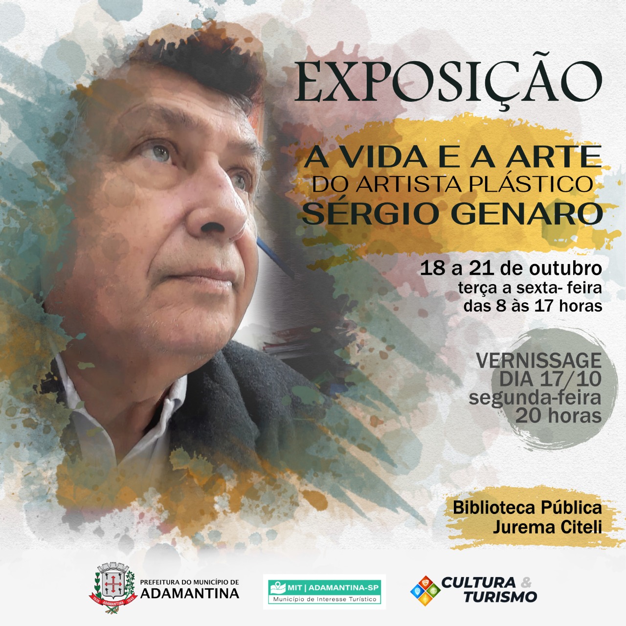 Secretaria de Cultura e Turismo de Adamantina promove “Exposição A Vida e a Arte do Artista Plástico Sérgio Genaro”