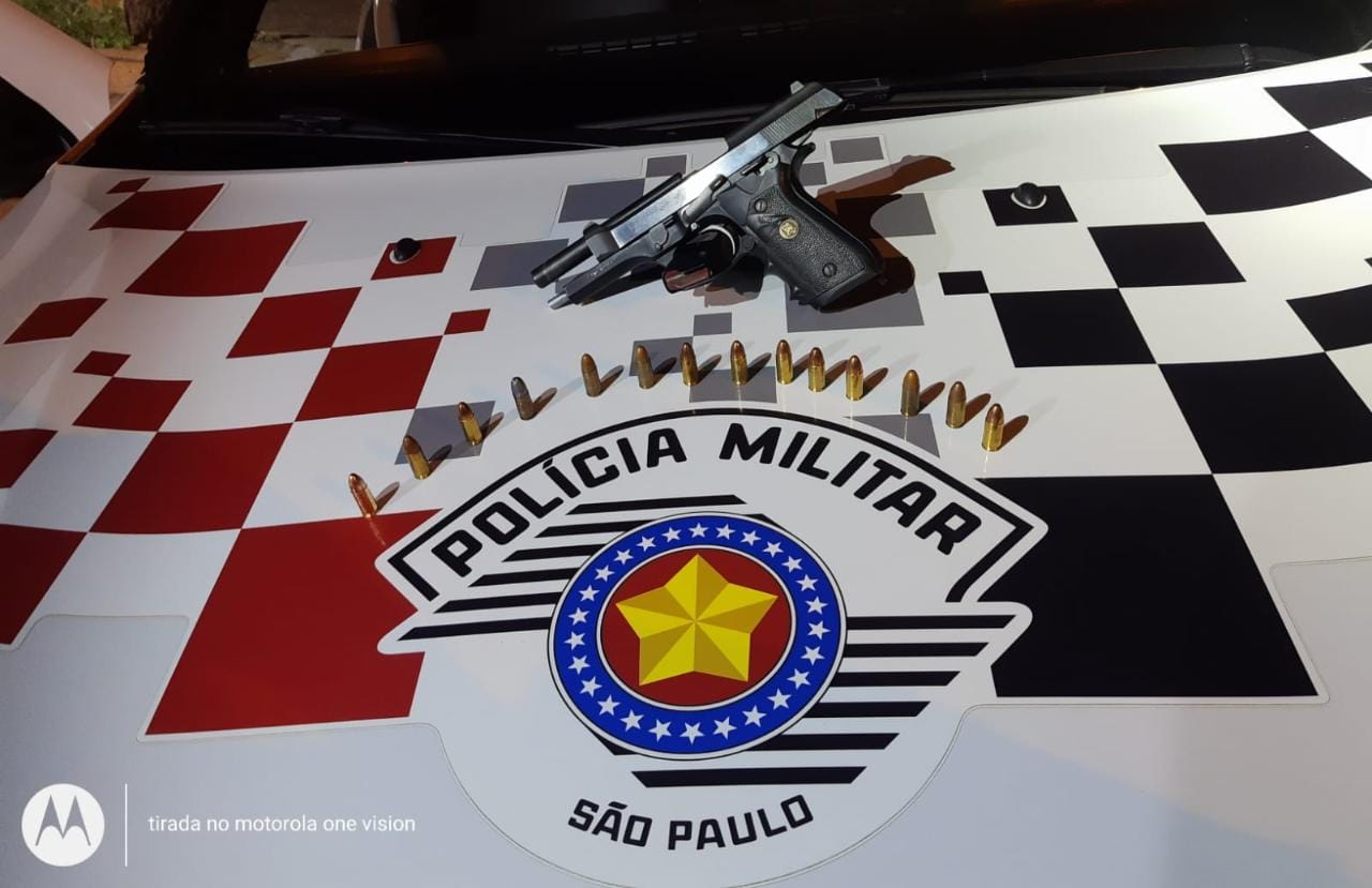 Após ameaça em bar, arma de fogo e 14 munições são apreendidas na Vila Cicma, em Adamantina