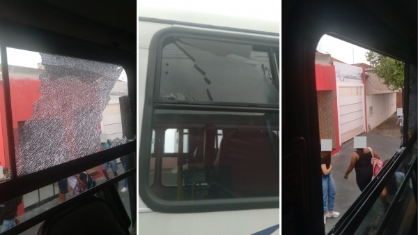 Ônibus do transporte coletivo ocupado por estudantes é novamente vandalizado em Adamantina
