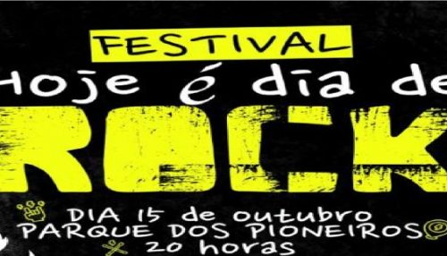 “Festival Hoje é dia de Rock” será realizado sábado (15) no Parque dos Pioneiros