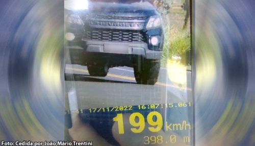 Motorista é flagrado com carro a quase 200km por hora na SP-294 em Iacri SP