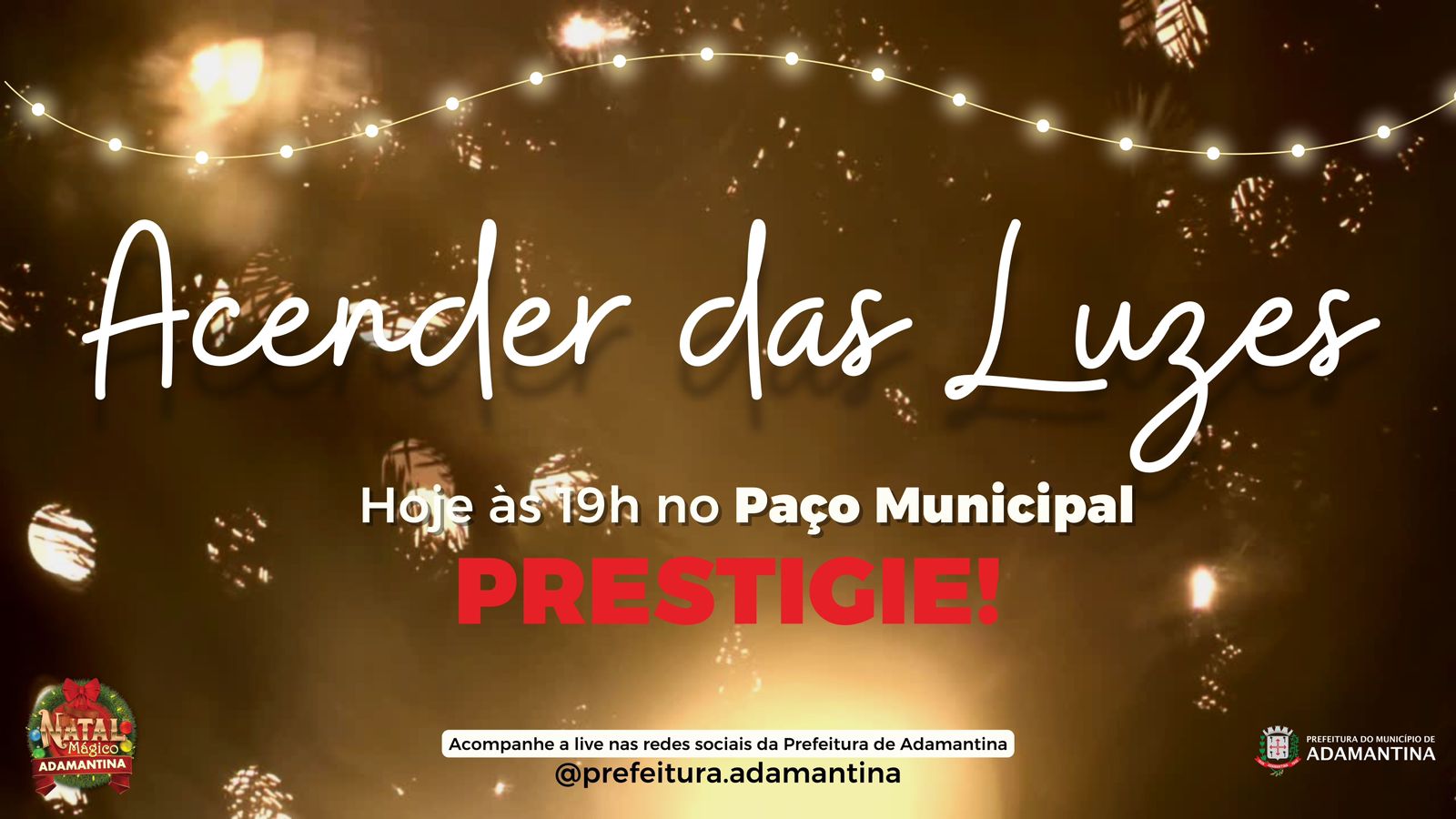 Cerimônia do “Acender das Luzes” será realizada hoje (16) no Paço Municipal