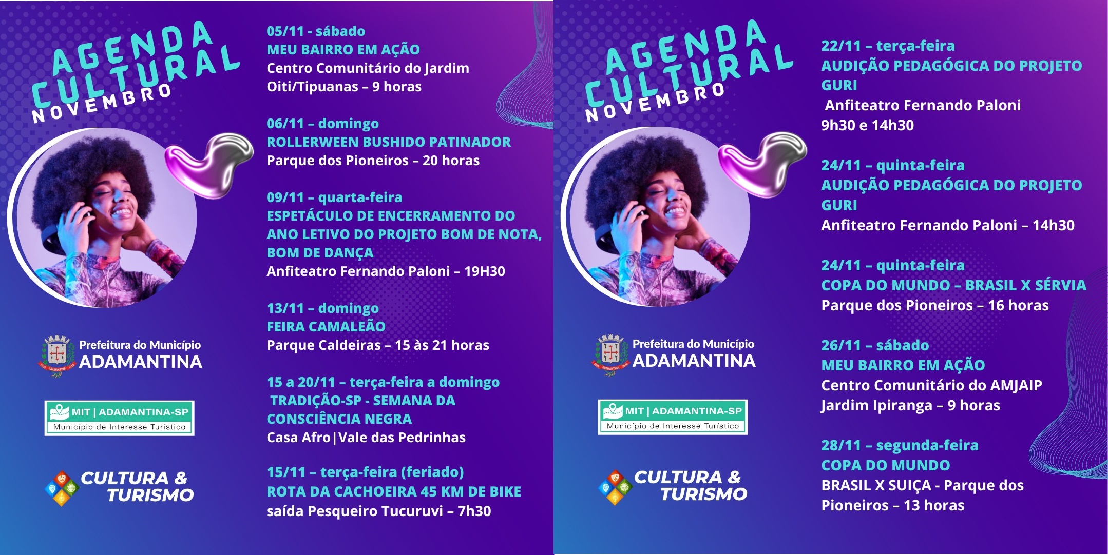 Secretaria de Cultura e Turismo de Adamantina realiza diversas programações durante o mês de novembro