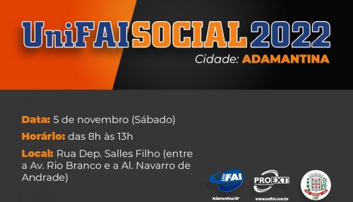 UniFAI-Social leva atendimentos ao  centro de Adamantina neste sábado, 5