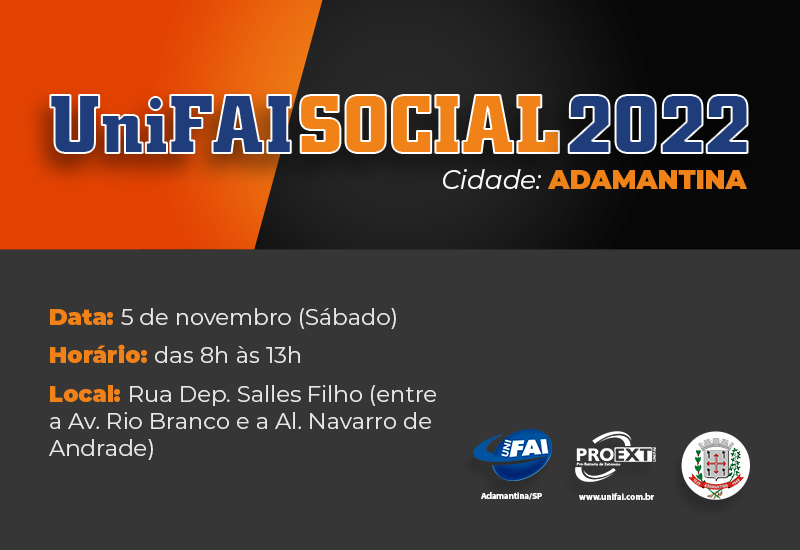 UniFAI-Social leva atendimentos ao  centro de Adamantina neste sábado, 5