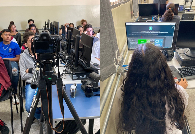 Alunos da E.E. José Firpo, de Lucélia, participam de atividade com fotografia