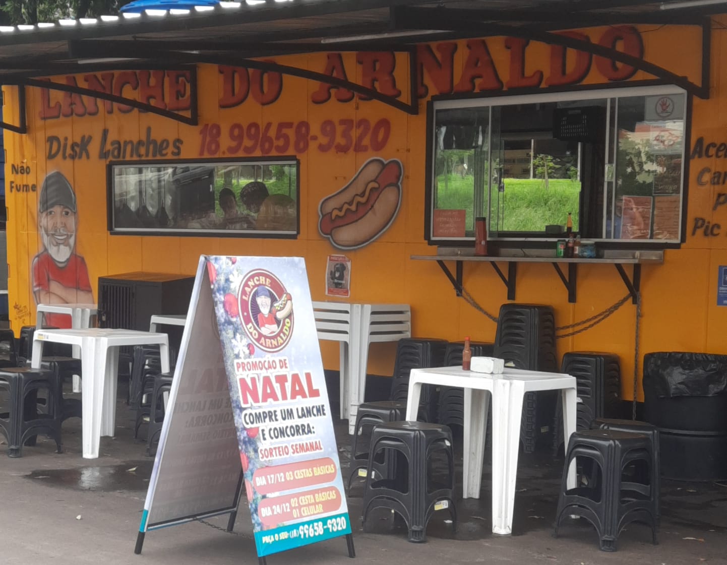 Sorteio de celular e cestas básicas serão realizados no  Lanche do Arnaldo