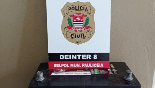 Polícia Civil recupera bateria furtada de trator em Paulicéia