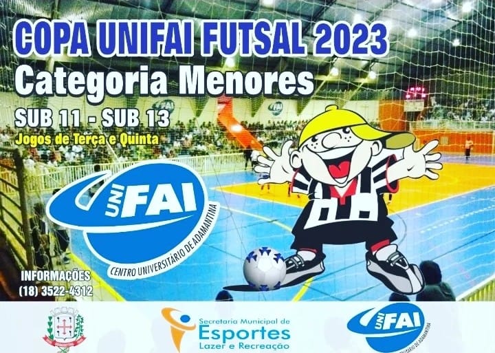 COPA UNIFAI DE FUTSAL MENORES, ESTÁ COM INSCRIÇÕES ABERTAS.