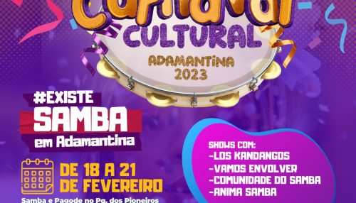 Carnaval Cultural em Adamantina será realizado de 18 a 21 de fevereiro