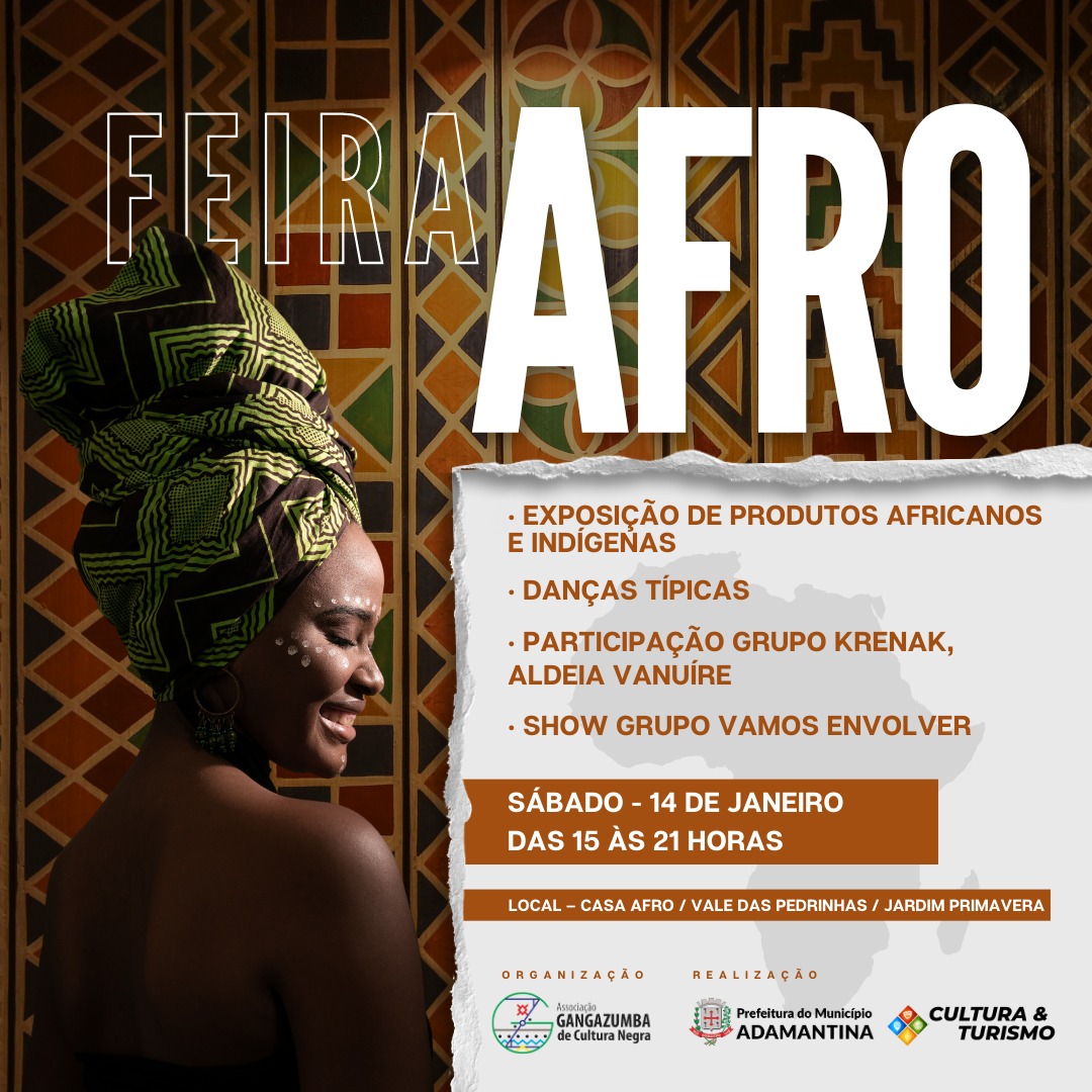 Prefeitura de Adamantina realiza Feira Afro no sábado (14)