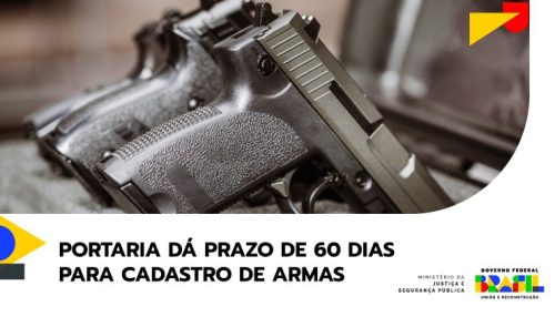 Portaria dá prazo de 60 dias para cadastro de armas