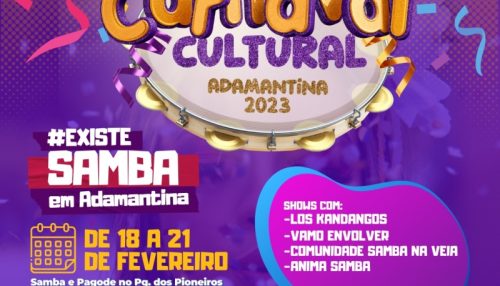 Carnaval Cultural em Adamantina acontece no final de semana