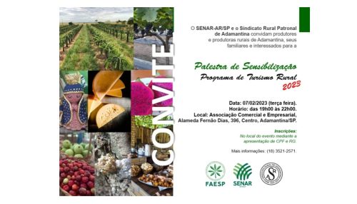 SENAR e Sindicato Rural Patronal de Adamantina promovem palestra sobre Programa de Turismo Rural