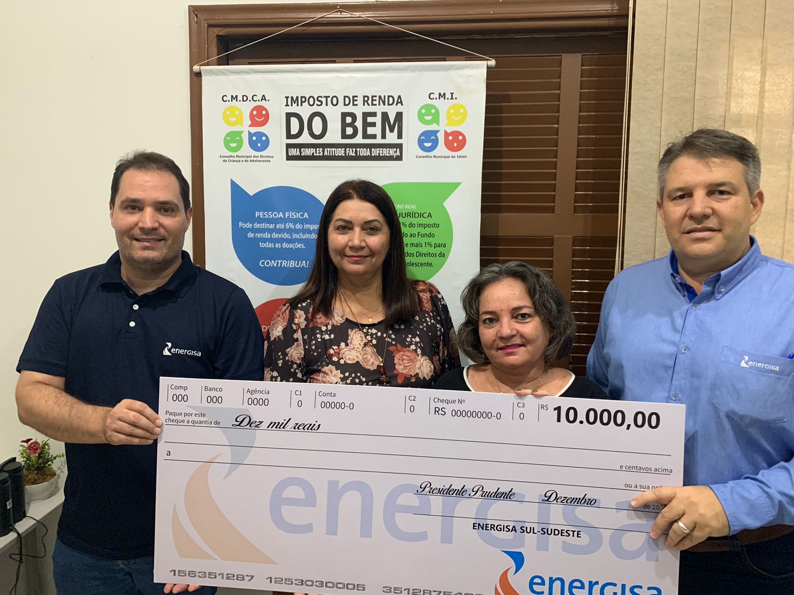 Energisa destina recursos do imposto de renda para Fundos do Idoso e da Infância de Adamantina e Inúbia Paulista