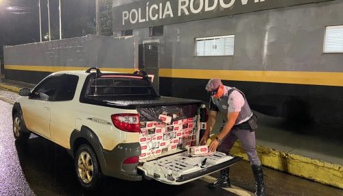 Homem é preso por contrabando com 10 mil maços de cigarro de origem estrangeira, em Estrela do Norte