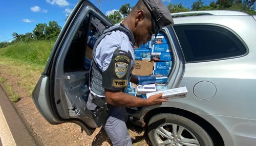 Em abordagem policial, motorista é preso com 19 mil maços de cigarros contrabandeados em Euclides da Cunha Paulista