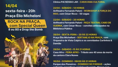 Secretaria de Cultura e Turismo de Adamantina divulga agenda cultural do mês de Abril