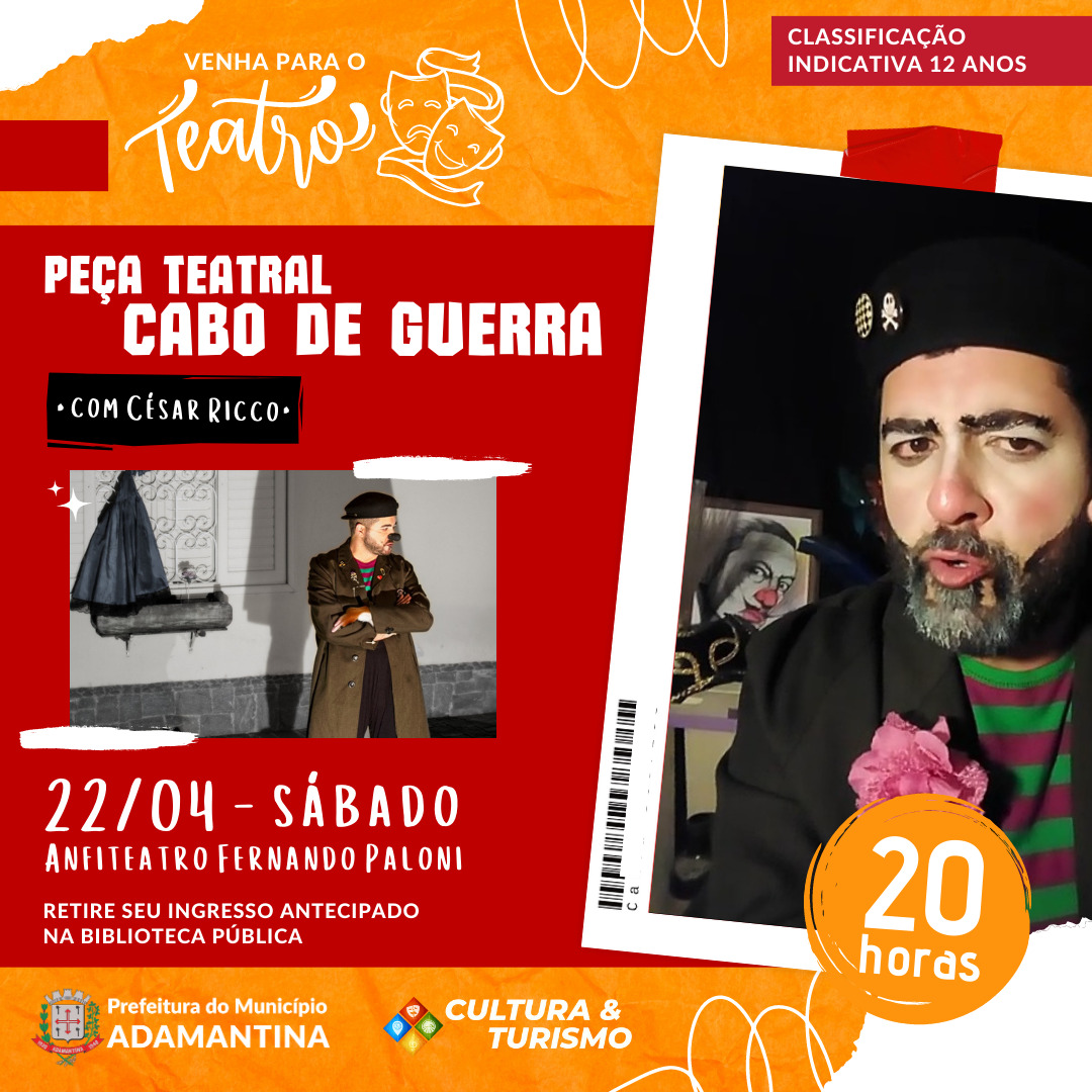 Convites gratuitos para peça teatral “Cabo de Guerra