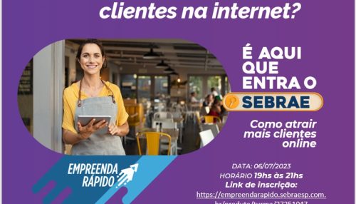 Sebrae disponibiliza o curso “Como atrair mais cliente online”