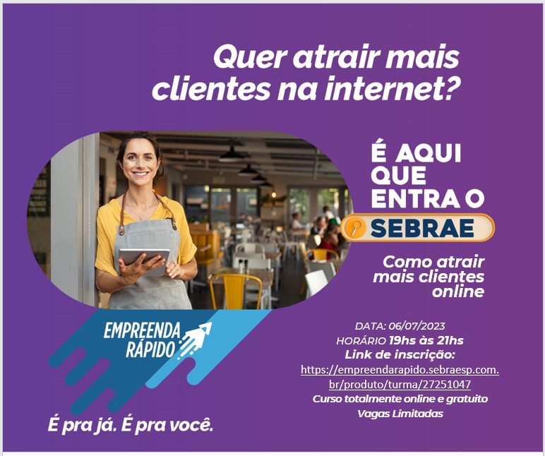 Sebrae disponibiliza o curso “Como atrair mais cliente online”