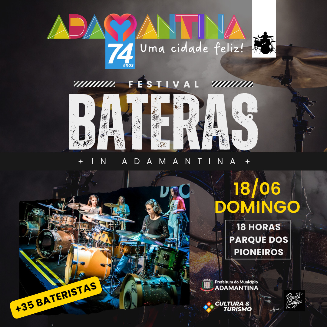 Festival Bateras in Adamantina integra programação alusiva aos 74 anos do município
